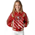 customized san francisco 49ers chevron angles red varsity jacket best selling