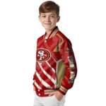 customized san francisco 49ers chevron angles red varsity jacket best selling