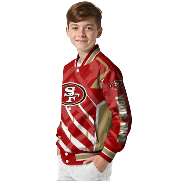 customized san francisco 49ers chevron angles red varsity jacket trendy
