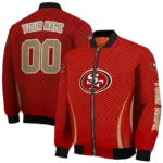 customized san francisco 49ers chevron arrow red bomber jacket best selling