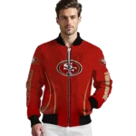 customized san francisco 49ers chevron arrow red bomber jacket best selling