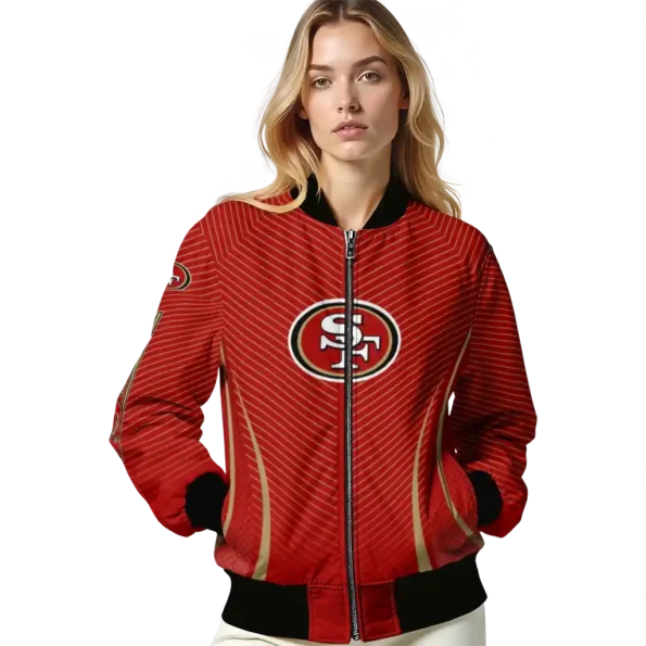 customized san francisco 49ers chevron arrow red bomber jacket latest model