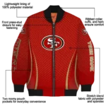 customized san francisco 49ers chevron arrow red bomber jacket best selling