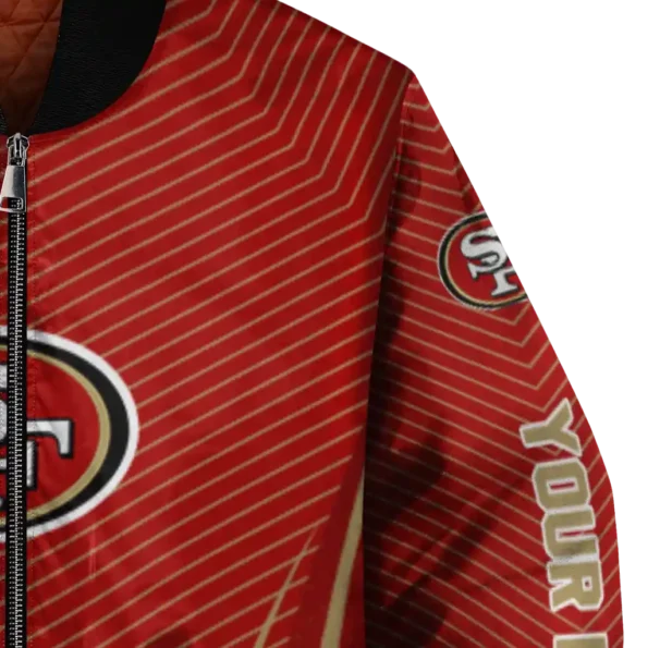 customized san francisco 49ers chevron arrow red bomber jacket premium grade
