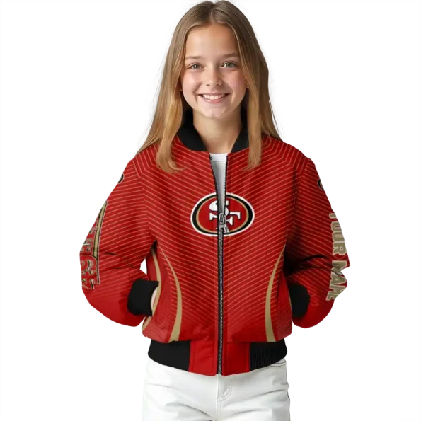 customized san francisco 49ers chevron arrow red bomber jacket top rated