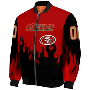 customized san francisco 49ers flame border red black bomber jacket best selling