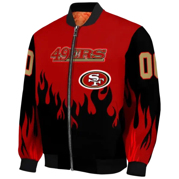 customized san francisco 49ers flame border red black bomber jacket best selling