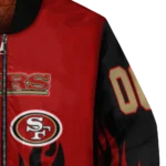 customized san francisco 49ers flame border red black bomber jacket best selling