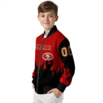 customized san francisco 49ers flame border red black bomber jacket best selling