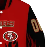 customized san francisco 49ers flame border red black varsity jacket best selling