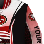 customized san francisco 49ers mesh effect red black varsity jacket best selling