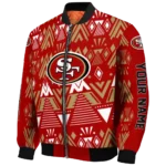 customized san francisco 49ers pyramid shapes red bomber jacket best selling