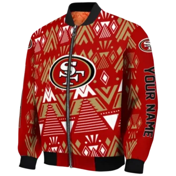 customized san francisco 49ers pyramid shapes red bomber jacket best selling