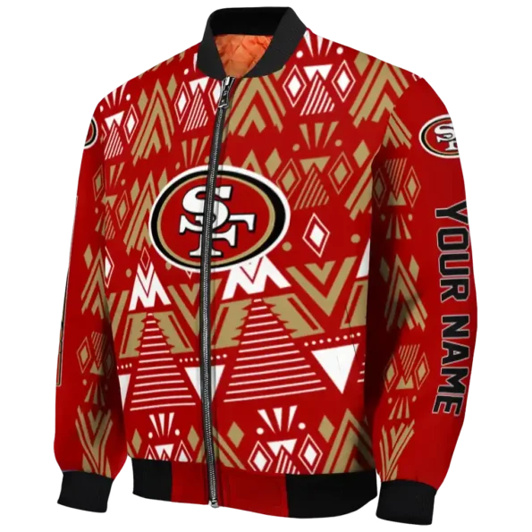 customized san francisco 49ers pyramid shapes red bomber jacket best selling