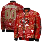 customized san francisco 49ers pyramid shapes red bomber jacket best selling