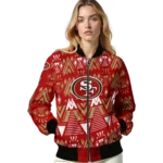 customized san francisco 49ers pyramid shapes red bomber jacket best selling