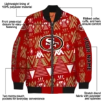 customized san francisco 49ers pyramid shapes red bomber jacket best selling