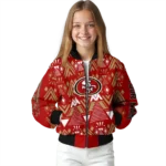 customized san francisco 49ers pyramid shapes red bomber jacket best selling
