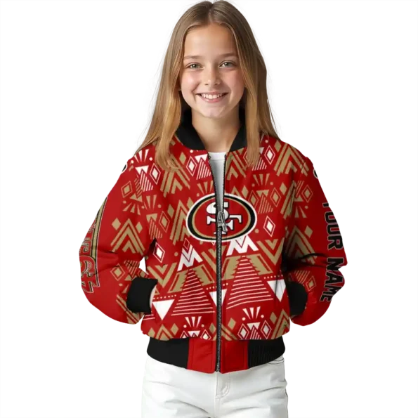 customized san francisco 49ers pyramid shapes red bomber jacket top rated