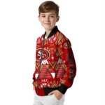 customized san francisco 49ers pyramid shapes red bomber jacket best selling