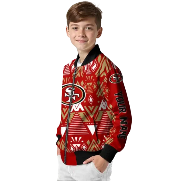 customized san francisco 49ers pyramid shapes red bomber jacket trendy
