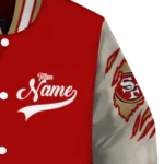 customized san francisco 49ers razorback outline red nude varsity jacket best selling