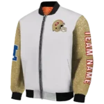 customized san francisco 49ers speckled arms red gray bomber jacket best selling