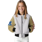 customized san francisco 49ers speckled arms red gray bomber jacket best selling