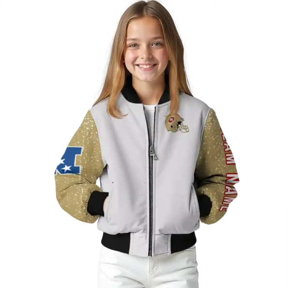 customized san francisco 49ers speckled arms red gray bomber jacket top rated