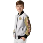 customized san francisco 49ers speckled arms red gray bomber jacket best selling