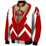 customized san francisco 49ers v stripes red white bomber jacket best selling