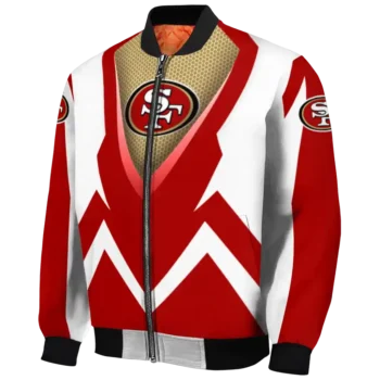 customized san francisco 49ers v stripes red white bomber jacket best selling