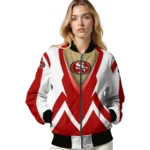 customized san francisco 49ers v stripes red white bomber jacket best selling