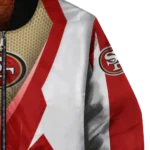customized san francisco 49ers v stripes red white bomber jacket best selling