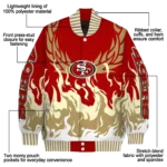 customized san francisco 49ers winged blaze red white varsity jacket best selling