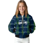 customized seattle seahawks bolt stripe blue bomber jacket best selling