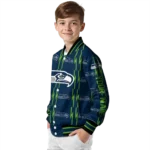 customized seattle seahawks bolt stripe blue varsity jacket best selling