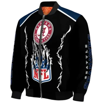 customized seattle seahawks claw blood blue black bomber jacket best selling