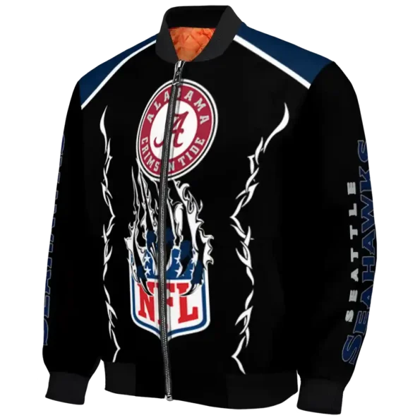 customized seattle seahawks claw blood blue black bomber jacket best selling