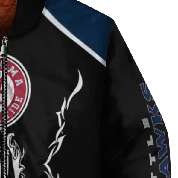 customized seattle seahawks claw blood blue black bomber jacket premium grade