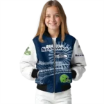 customized seattle seahawks ferris arena blue white bomber jacket best selling