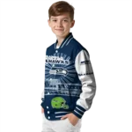 customized seattle seahawks ferris arena blue white varsity jacket best selling