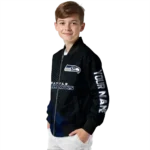 customized seattle seahawks hexagon mesh blue black bomber jacket best selling