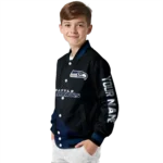 customized seattle seahawks hexagon mesh blue black varsity jacket best selling