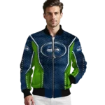 customized seattle seahawks power plate blue bomber jacket best selling