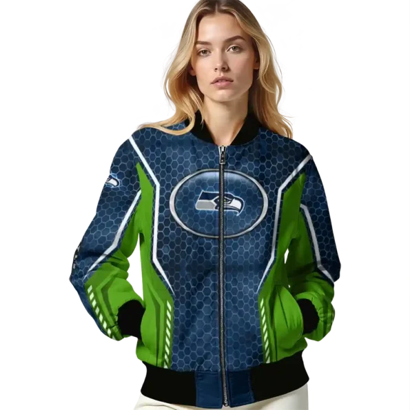 customized seattle seahawks power plate blue bomber jacket latest model