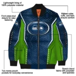 customized seattle seahawks power plate blue bomber jacket best selling
