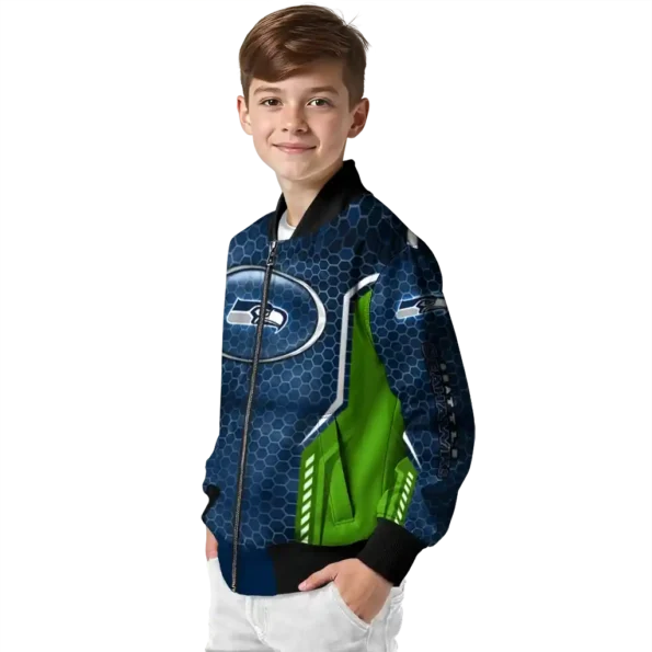 customized seattle seahawks power plate blue bomber jacket trendy