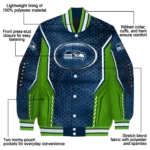 customized seattle seahawks power plate blue varsity jacket best selling
