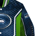 customized seattle seahawks power plate blue varsity jacket best selling